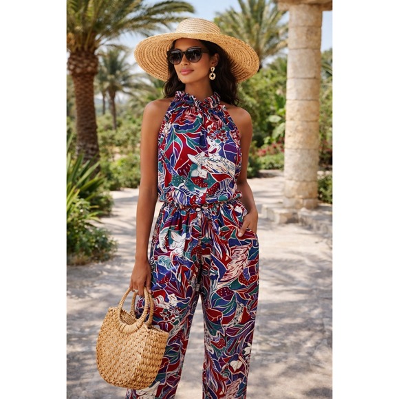 Vintage Diane Von Furstenberg Outfit Set 12 Resort Tropical Fruit Beachy Artsy